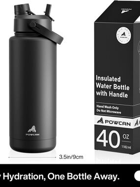 NIB - POWCAN 40 oz Insulated Water Bottle